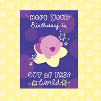Image 1 of Pink Kirby Star Birthday Card – Fun Birthday Card