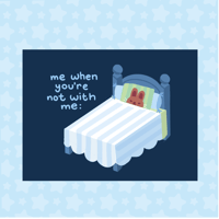 Image 1 of When You're Not With Me Card – Romantic Greeting Card with Inside Design