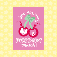 Image 1 of Purrfect Match Card – Cute Greeting Card for Cat Lovers