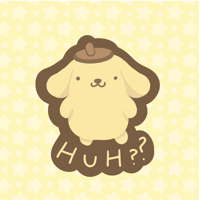 Image 1 of "HuH??' Pompompurin Vinyl Sticker