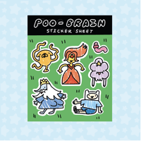 Image 1 of Poo Brain Sticker Sheet - Hilarious vinyl stickers for Journals & Laptops