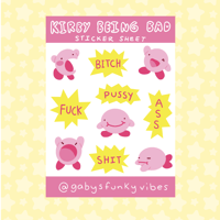 Image 2 of Kirby Sticker Bad Words Sheet - Sassy Vinyl Stickers