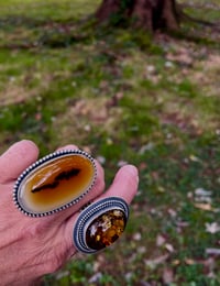 Image 2 of Baltic Amber Ring Sterling Silver 