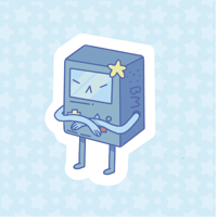Image 1 of BMO Adventure Time Star Sticker HOLO