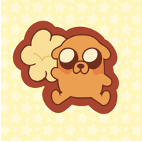 Image 1 of Adventure Time Popcorn Dog Vinyl Sticker 