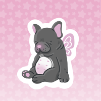 Image 1 of Frenchie Fairy Vinyl Sticker – Cute French Bulldog with Fairy Wings