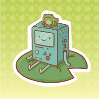 Image 1 of Silly BMO & Frog Sticker 