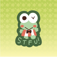Image 1 of  'STFU'  Keroppi Vinyl Sticker 