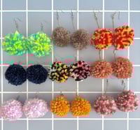 custom color pom pom earrings