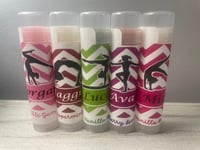 Image 2 of Gymnastics Personalized Organic Lip Balm Party Favors 