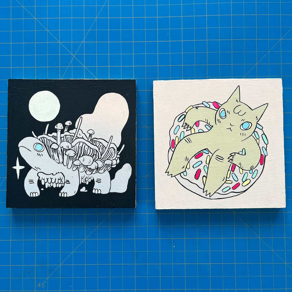 Image of 5X5 Acrylic on Wood Paintings