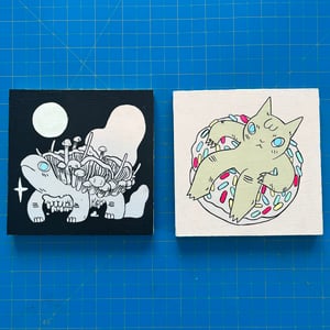 Image of 5X5 Acrylic on Wood Paintings