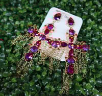 Image 2 of Large Cross Crystal Earrings