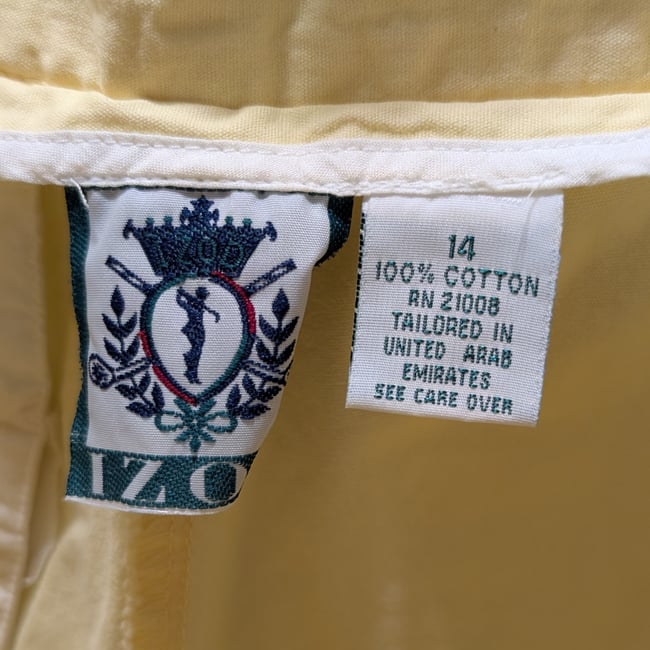 Vntg IZOD Pastel Yellow Cotton Shorts Sz 14
