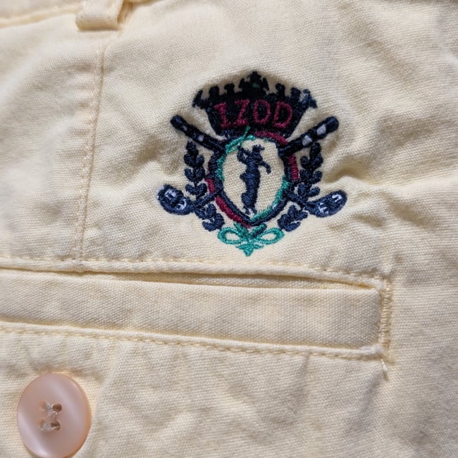 Vntg IZOD Pastel Yellow Cotton Shorts Sz 14