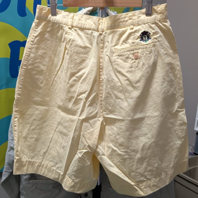Vntg IZOD Pastel Yellow Cotton Shorts Sz 14