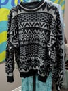 Vntg McGregor Black & Gray Geometric Sweater Sz L