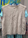 Vntg Teddi Embroidered Autumn Scene Zip Up Sweater Vest Sz PL
