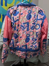 Vntg 80's Petite Sophisticate Pink & Purple Abstract Organic Pattern Track Suit Set Sz S & M