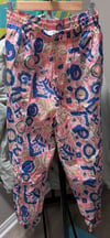 Vntg 80's Petite Sophisticate Pink & Purple Abstract Organic Pattern Track Suit Set Sz S & M