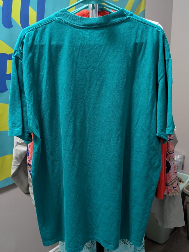 Upcycled 80's Style Double Star Applique T-Shirt Sz XL