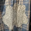 Upcycled Blob Blue & Cream Plaid Button Up Long Sleeve Shirt Sz XXL