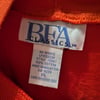 Upcycled Halloween Spooky Blob Orange Mock Neck Long Sleeve Shirt Sz PL