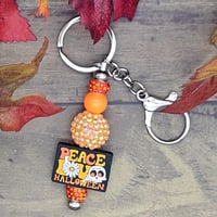 Image 3 of Peace Love Halloween Key Chain 