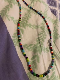 Image 5 of 22" Vibrant Multicolored Bead Necklace with Elephant Charms