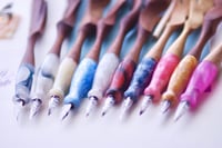 Image 2 of Golden - Wooden Feather Pen  