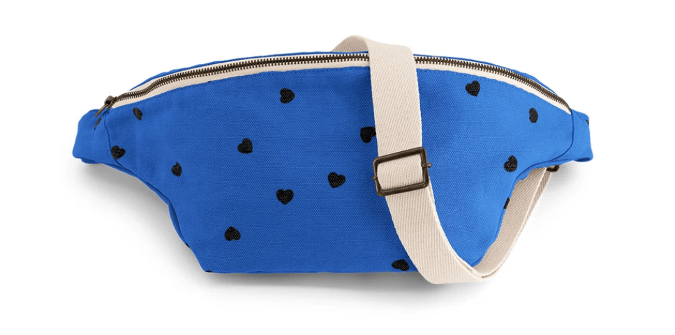 Image of Blue heart print bum bag