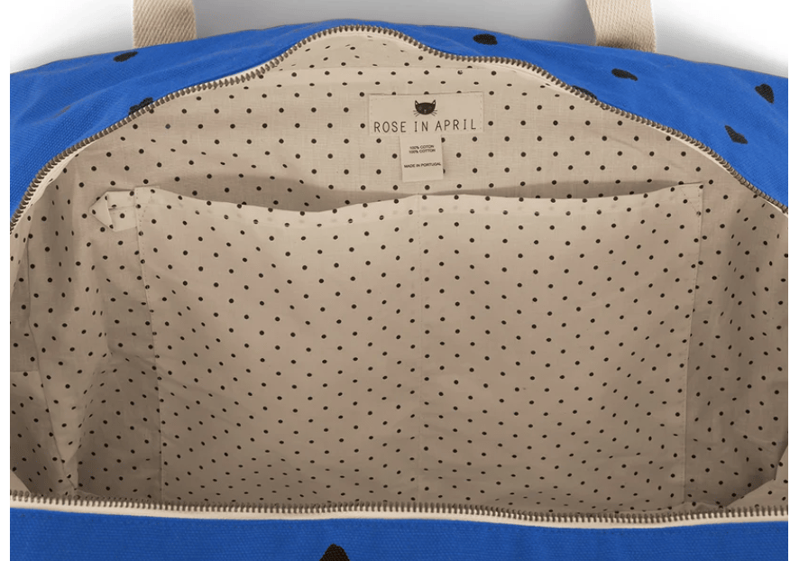 Image of Blue heart print weekend/baby bag