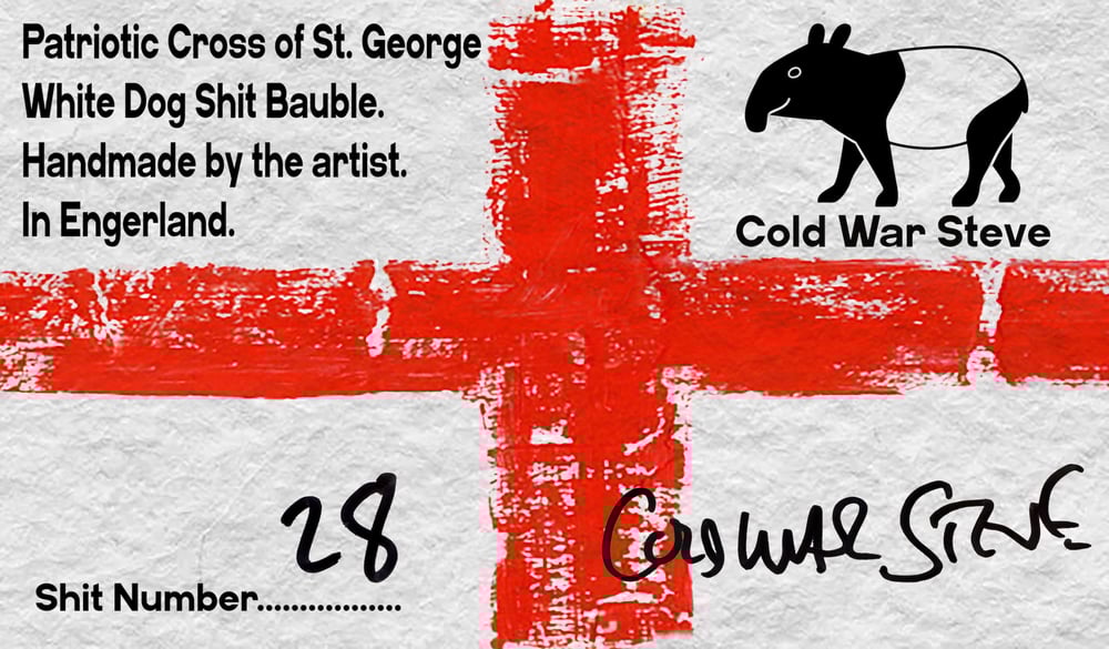 Image of Patriotic Cross of St George White Dog Shit Bauble