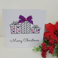 Image 8 of Petsonalised Handmade Christmas Card, Various Colours, Bling Christmas Card, Christmas Presents Card