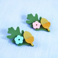 Image 13 of Acorn and Flower Necklace or Brooch
