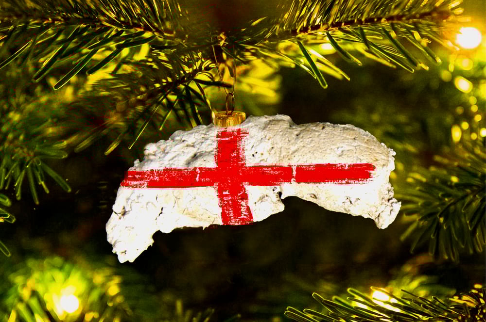 Image of Patriotic Cross of St George White Dog Shit Bauble