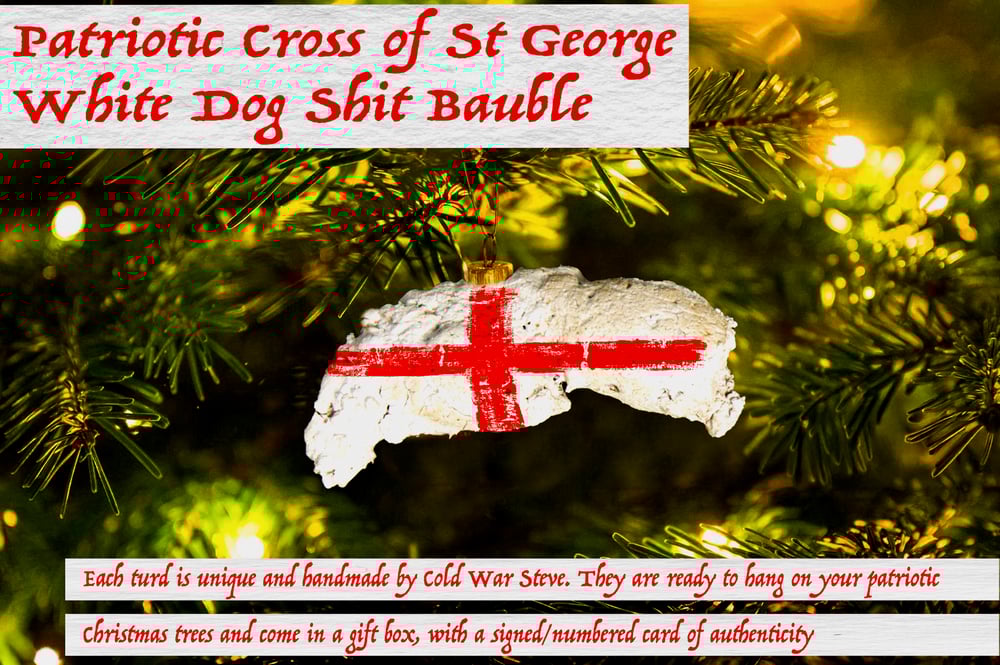 Image of Patriotic Cross of St George White Dog Shit Bauble