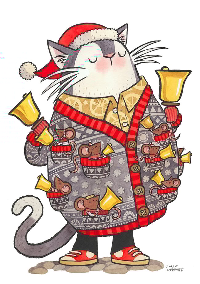 Bell Ringing Christmas cards - pack of 6