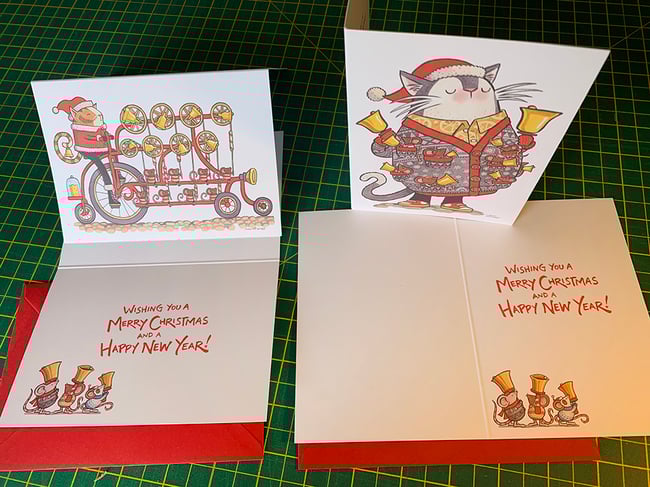 Bell Ringing Christmas cards - pack of 6