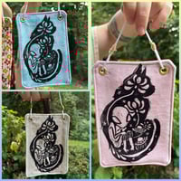 Image 1 of Alien kitty - Linocut Wall Hanging