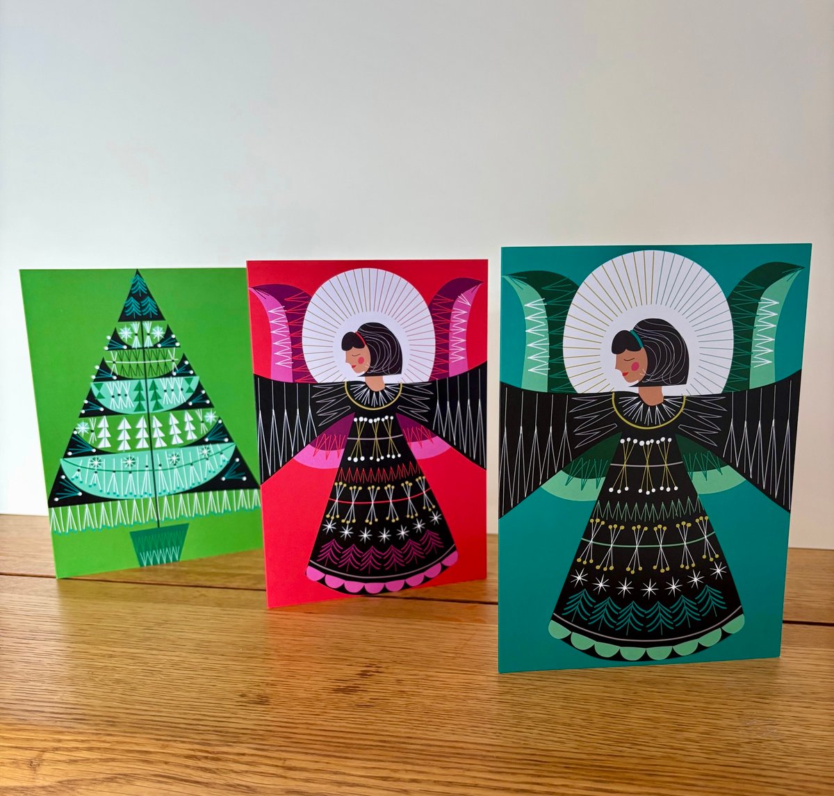 Scandi Angel/ Nordic Tree Christmas Card