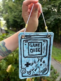 Game Over - Linocut Wall Hanging