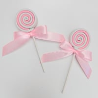 Image 1 of Handmade Candy Cane Swiral Lollipop,Pink & White Sweets Christmas Tree Decoration 🍭 