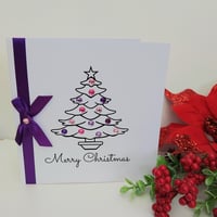 Image 5 of Petsonalised Handmade Christmas Card, Various Colours, Bling Christmas Card, Christmas Presents Card