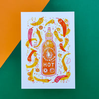 Image 1 of HOT Sauce Sriracha Mayo Fluorescent A4 Risograph Print