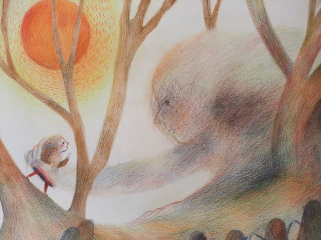 The Sun worshippers ~ Original drawing on paper