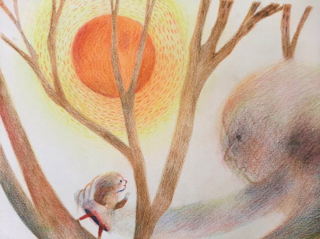 The Sun worshippers ~ Original drawing on paper