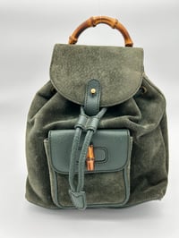 Image 1 of Gucci Bamboo Dark Green Backpack Small