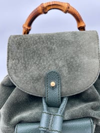 Image 2 of Gucci Bamboo Dark Green Backpack Small