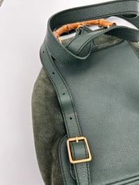 Image 11 of Gucci Bamboo Dark Green Backpack Small